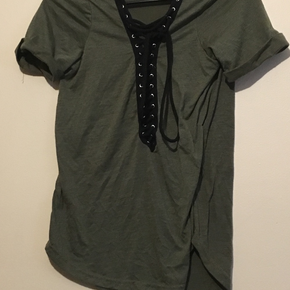 Green Tie Up Tee